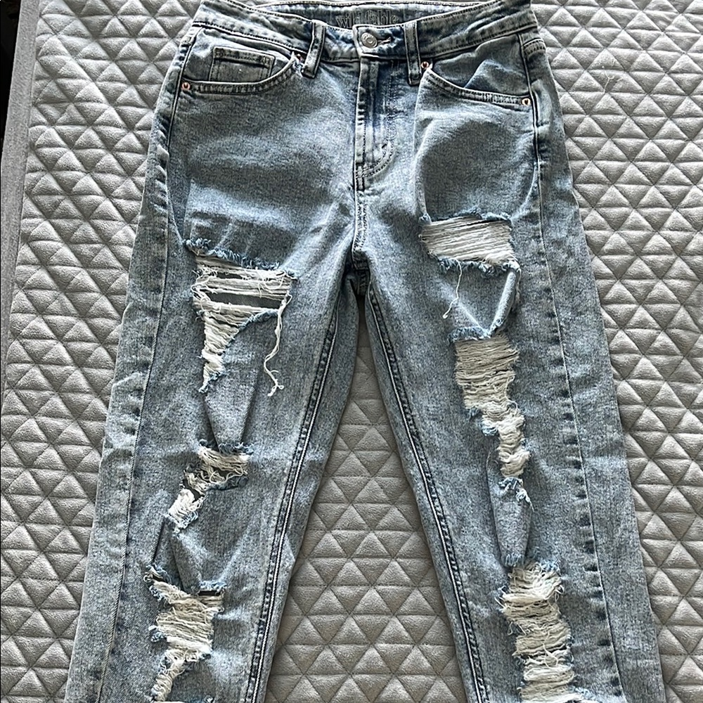 Wild Fable Blue Boyfriend Jeans Distressed Vintage